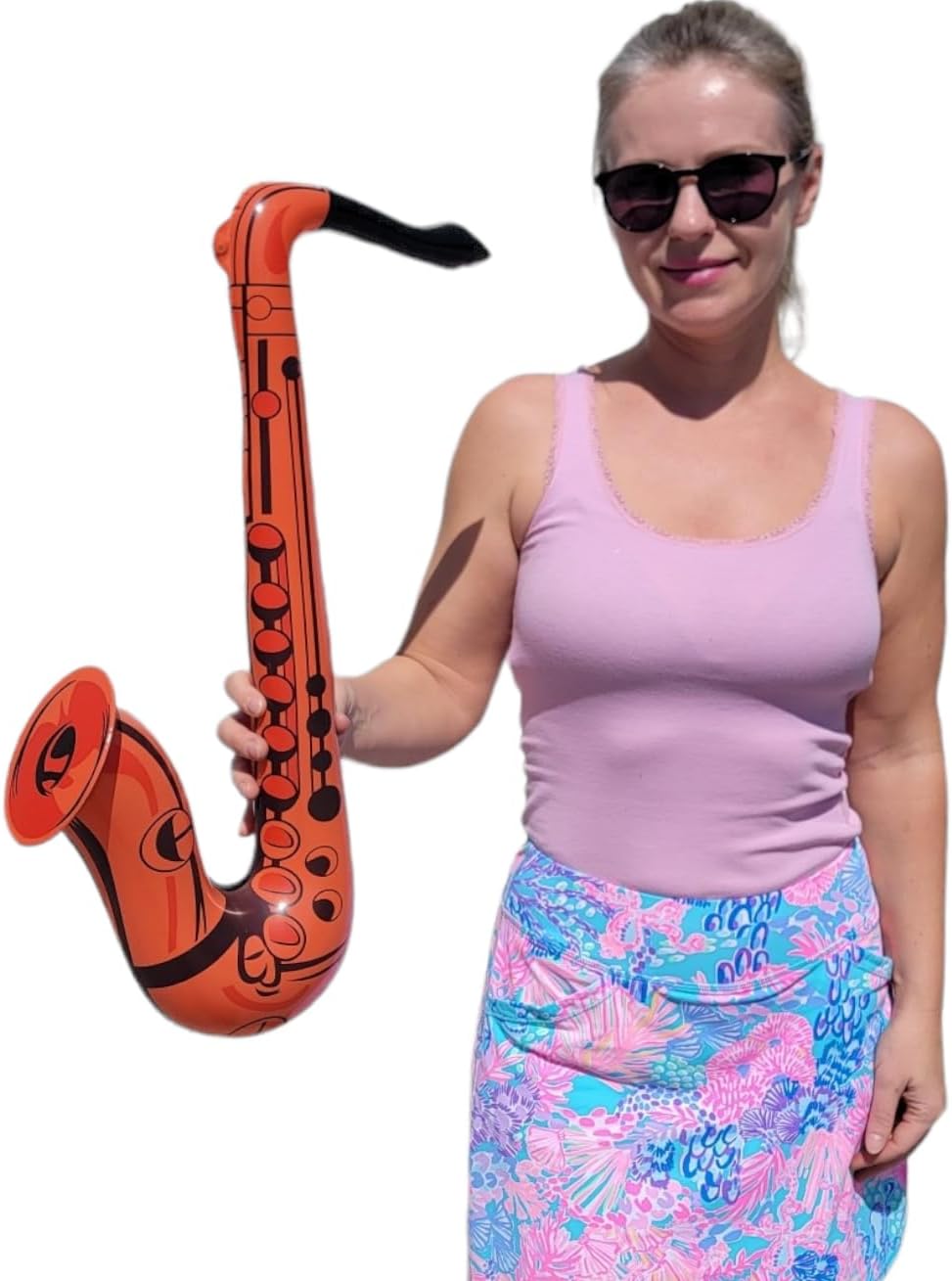 Colorido saxofón infla de 22 pulgadas (3 colores), instrumento musical inflable para juego simulado, concierto, jazz, sesión de fotos, cabina,