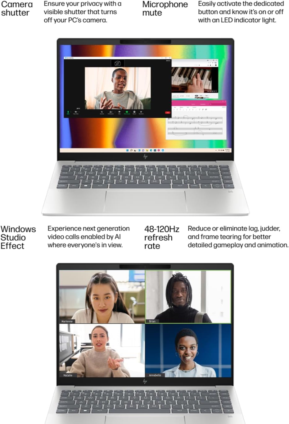 HP Pavilion Plus – Laptop OLED de 14 pulgadas, 2.8 k (2880 x 1800) 120 Hz 500 Nits – TÜV – AMD Ryzen 7 7840U (Beats i5 12500H) – Wi-Fi 6E – KB