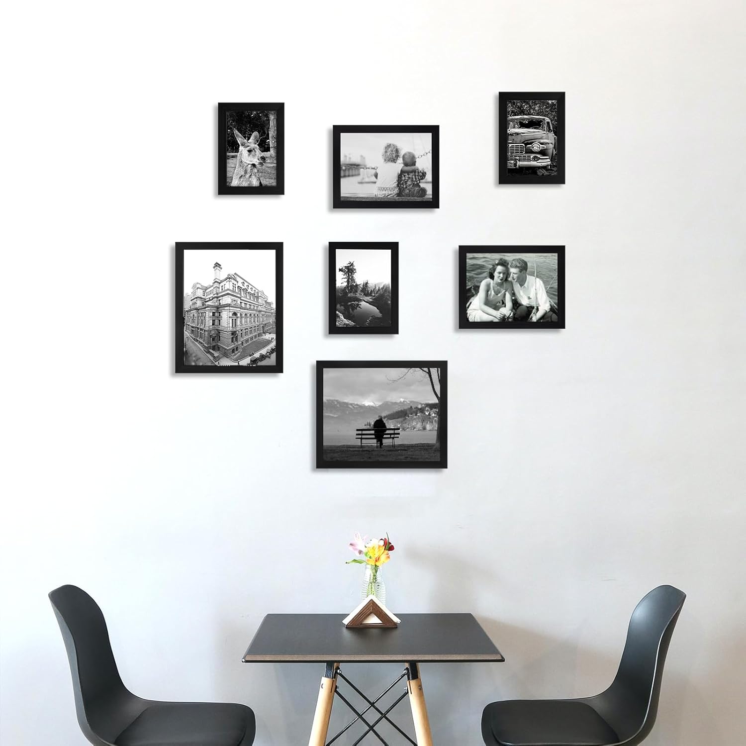 Juego de 12 marcos de fotos de 4 x 6 pulgadas, color negro, para galería de pared, collage de fotos o exhibición de mesa