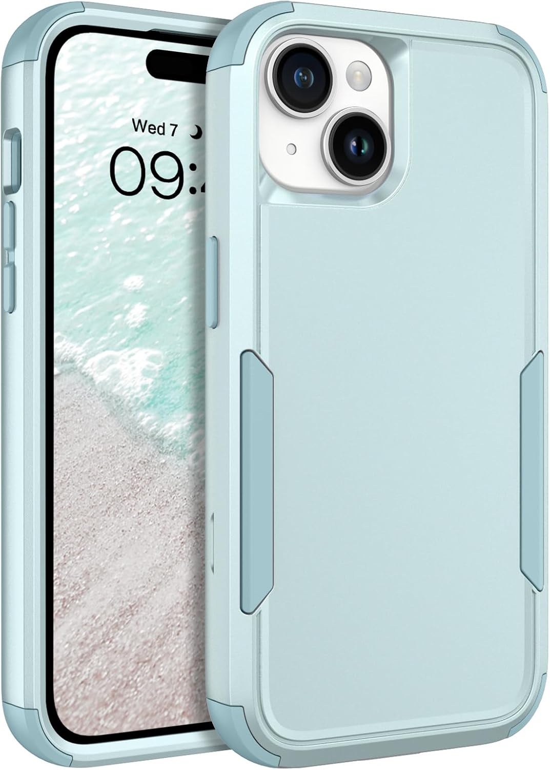BENTOBEN Funda para iPhone 15, 3 en 1, resistente, híbrida, a prueba de golpes, policarbonato duro, TPU suave, antideslizante, protección para
