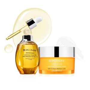 Set luminoso de aceite facial y crema reafirmante facial  Dúo de cuidado de la piel antienvejecimiento para reducir líneas finas, arrugas y Set luminoso de aceite facial y crema reafirmante facial  Dúo de cuidado de la piel antienvejecimiento para reducir líneas finas, arrugas y