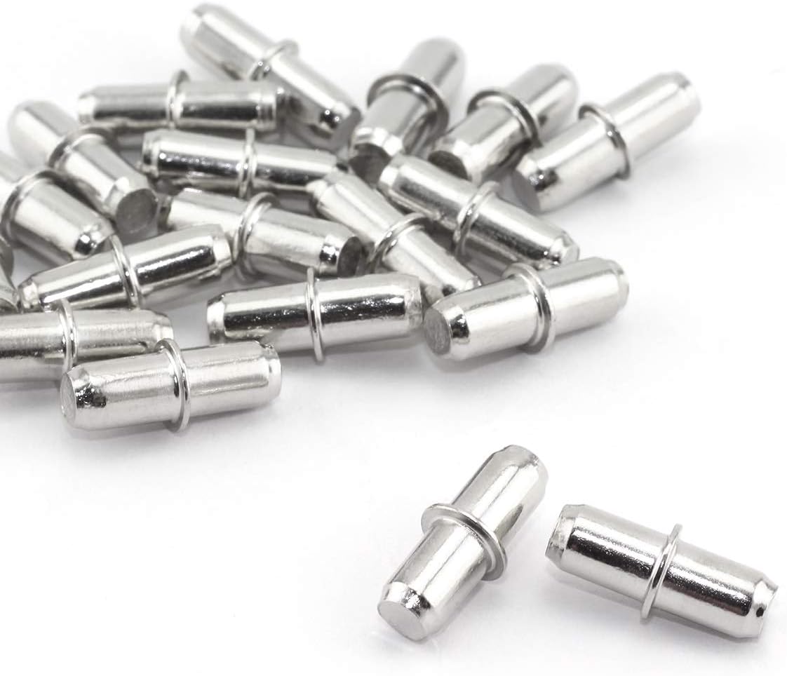 20 piezas de 0.197 x 0.630 in para estantes con acabado niquelado ajustable, soporte para estantes de muebles, armario, armario, estantería,