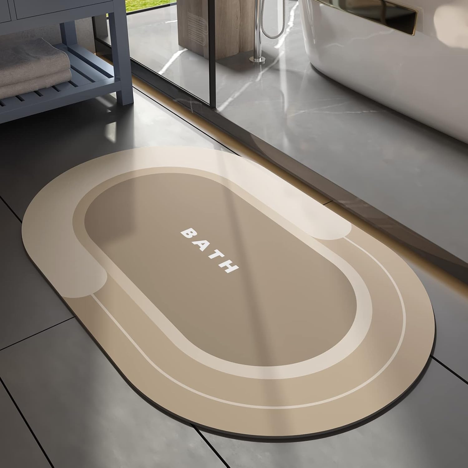 MontVoo Tapete de baño, absorbente, antideslizante, de secado rápido, resistente a las manchas, tapete de baño para suelo de baño, alfombra de ducha