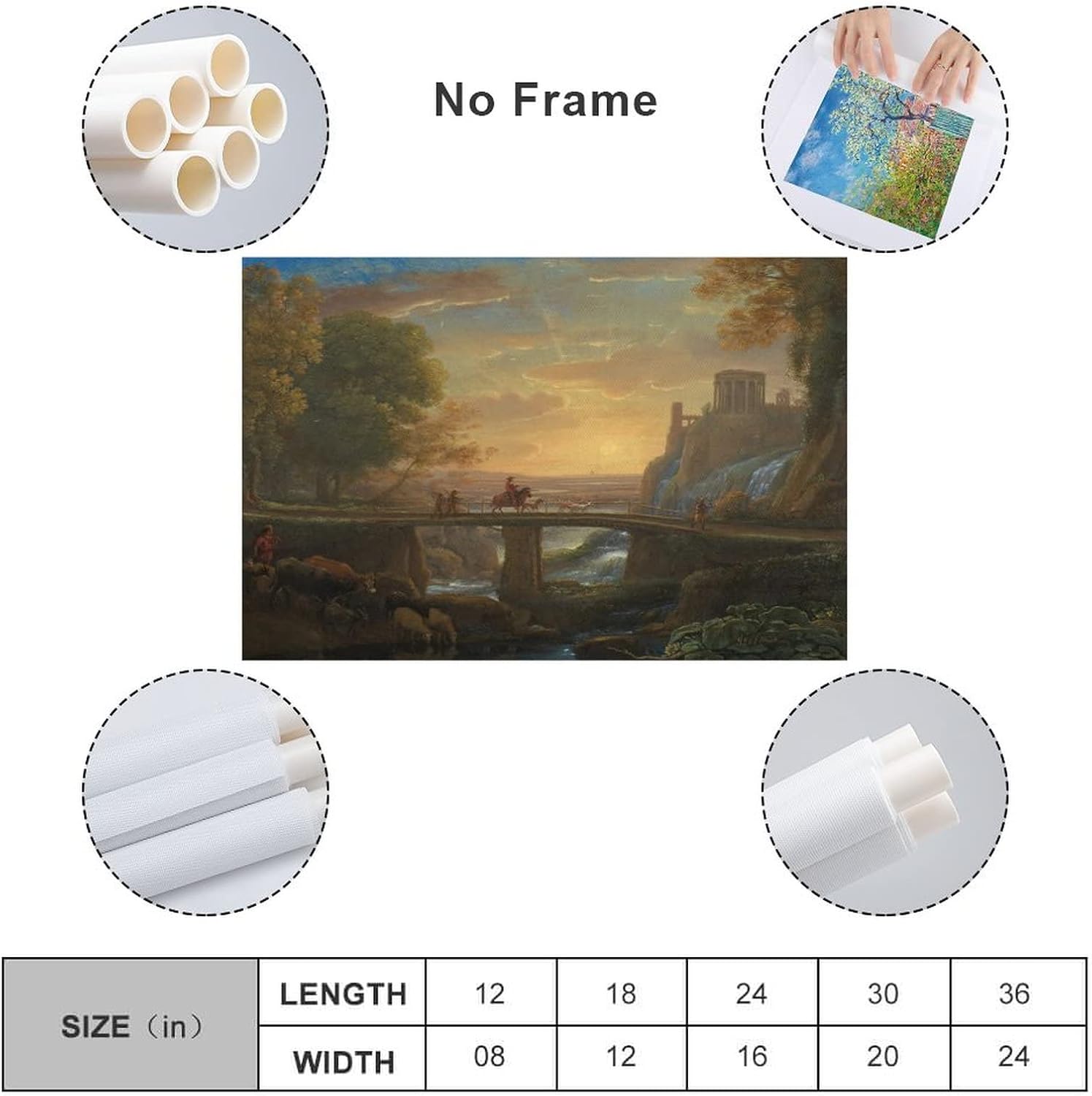 Claude Lorrain 1600 82 Claude Lorrain 16 – Landscape with an Imaginary View of Tivoli 1642 (Oil on C Poster Decorative Painting Canvas Wall Art