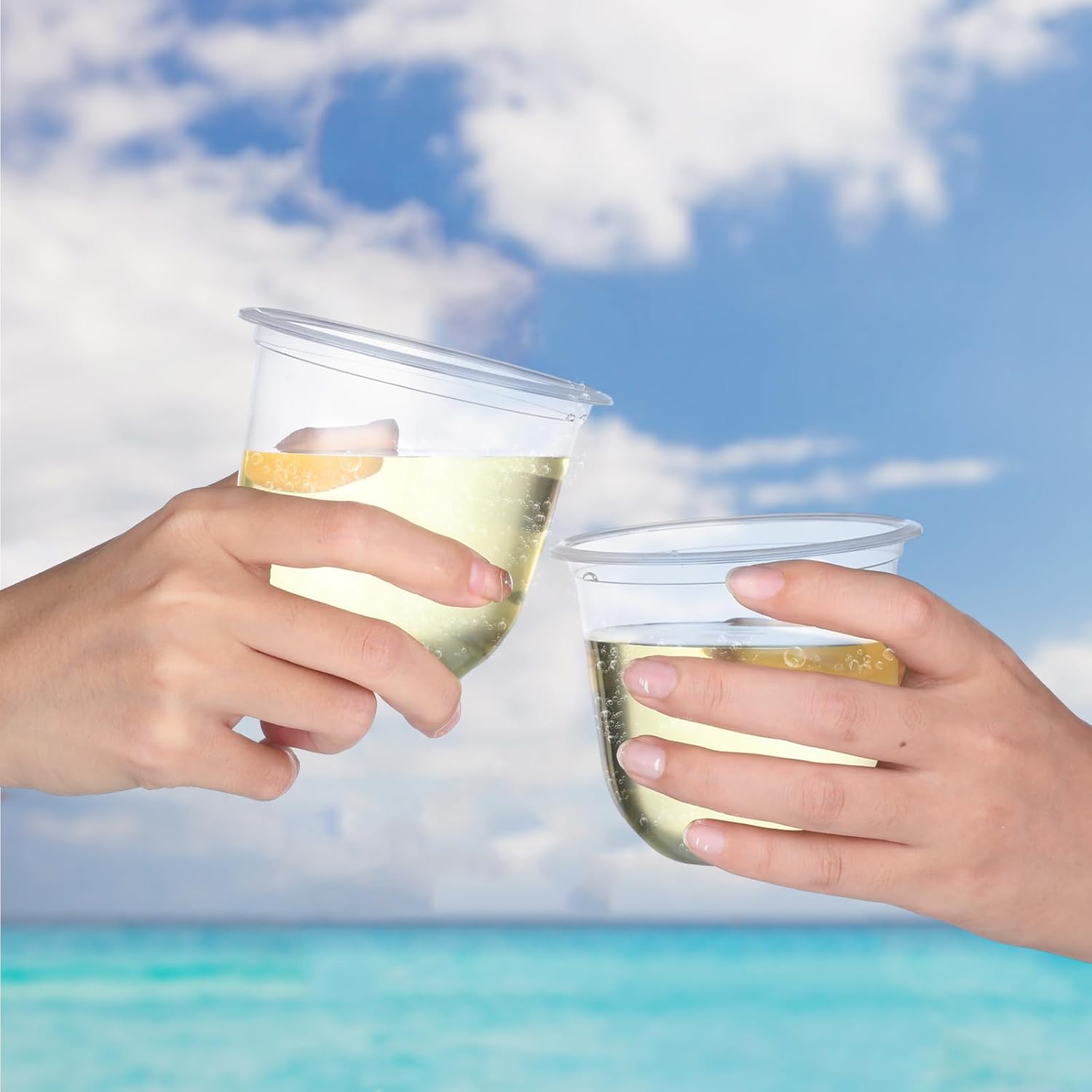 100 copas de vino de plástico sin tallo, desechables, de plástico transparente, para fiestas, bodas, cumpleaños, cócteles (12 onzas)