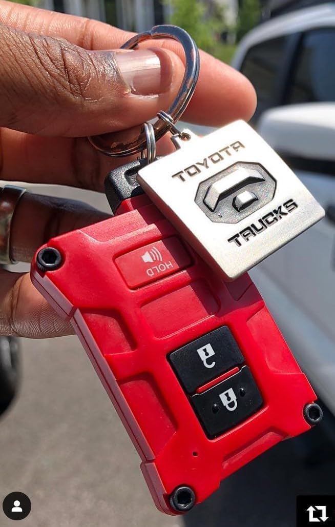 AJT DESIGN Funda de repuesto para llavero Toyota Tacoma, Tundra, 4Runner V1 – Hecho a medida en Estados Unidos (color rojo)