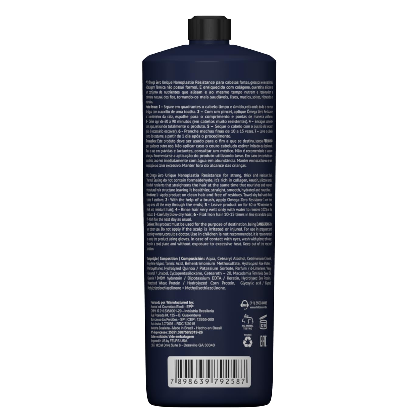 Felps Professional – Omega Zero – Tratamiento para alisar y alisar el cabello – 33.8 fl oz33.8 onzas líquidas + K1 Cosmeticos BTX Máscara de