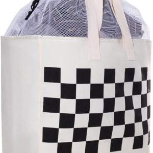 Bolsa de lona para ropa sucia XL, extra grande y resistente, bolsa de almacenamiento con malla de cordón fijo, correas para el hombro y asas, VOL Bolsa de lona para ropa sucia XL, extra grande y resistente, bolsa de almacenamiento con malla de cordón fijo, correas para el hombro y asas, VOL