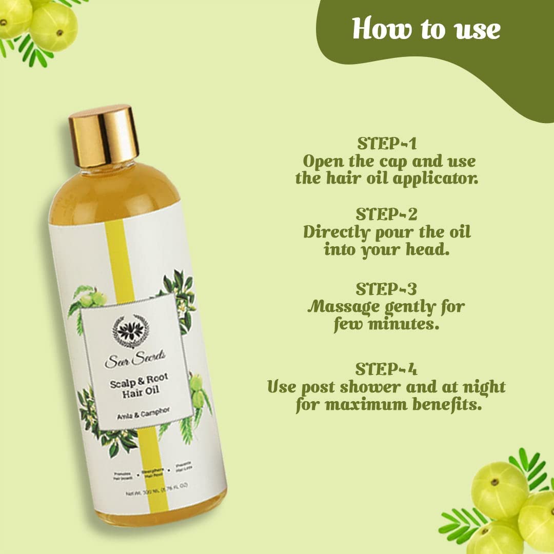 Aceite para el cabello 100% natural de amla y alcanfor, anticaídas, caspa, proporciona fuerza, suavidad y brillo con sésamo, adecuado para hombres y