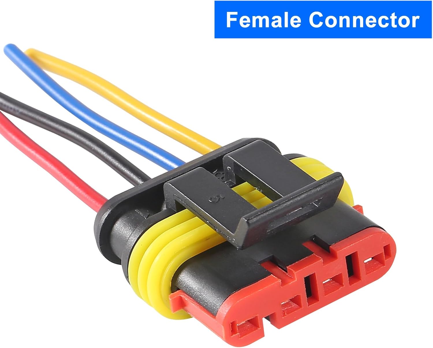 AITRIP Paquete de 10 conectores eléctricos impermeables de 16 AWG para automóvil, enchufe de 4 pines, conectores de cable eléctrico para automóvil,