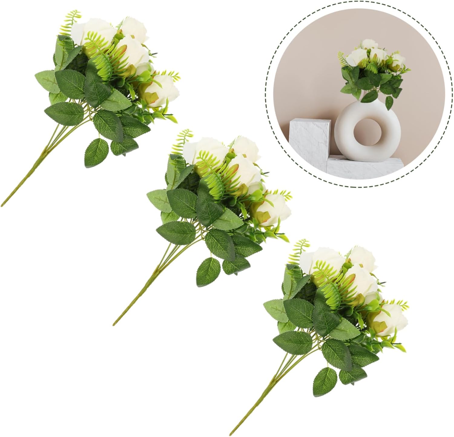 Garneck 6 pcs Rose Artificial Flower Fake Flowers Dandelion Artificial Silk Bouquet Fake Flower Arrangements False Flowers Table Decoration