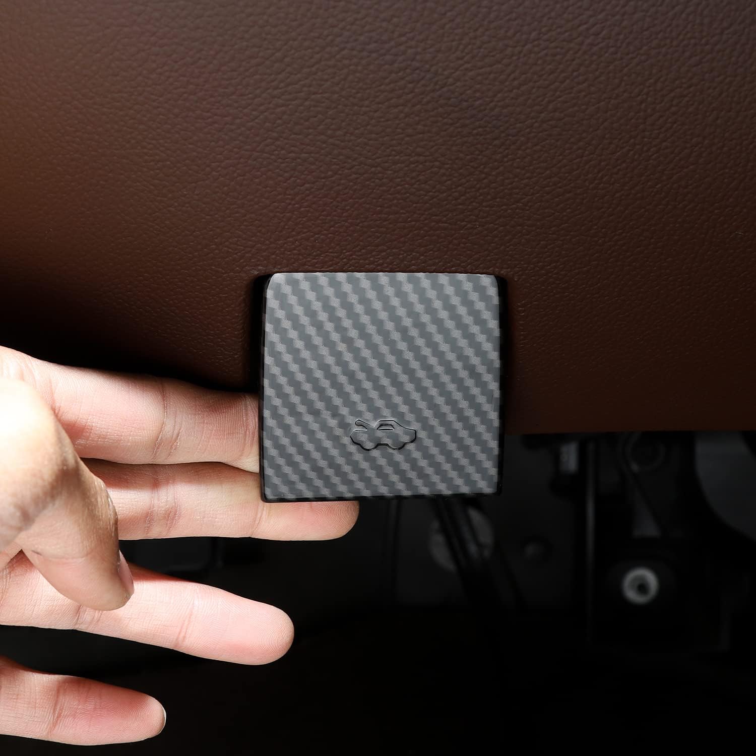 Manija de liberación de capó Silverado, accesorios interiores de fibra de carbono para Chevrolet Silverado GMC Sierra 2014-2018 para Chevy Colorado