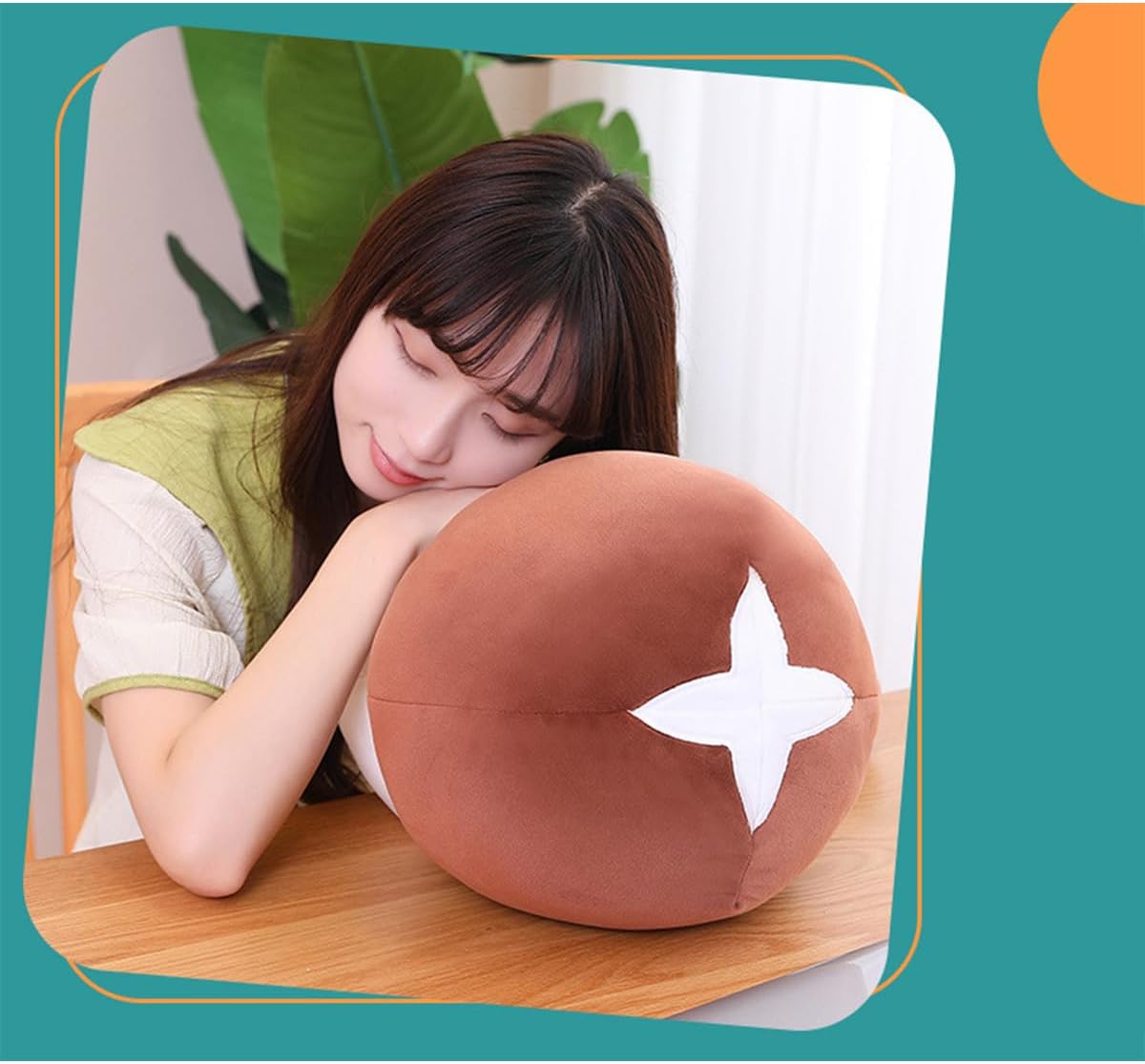Hofun4U Almohada de felpa de hongo, felpa de seta sonriente, almohada de felpa para sofá cama o automóvil, decoración del hogar, cumpleaños de niños