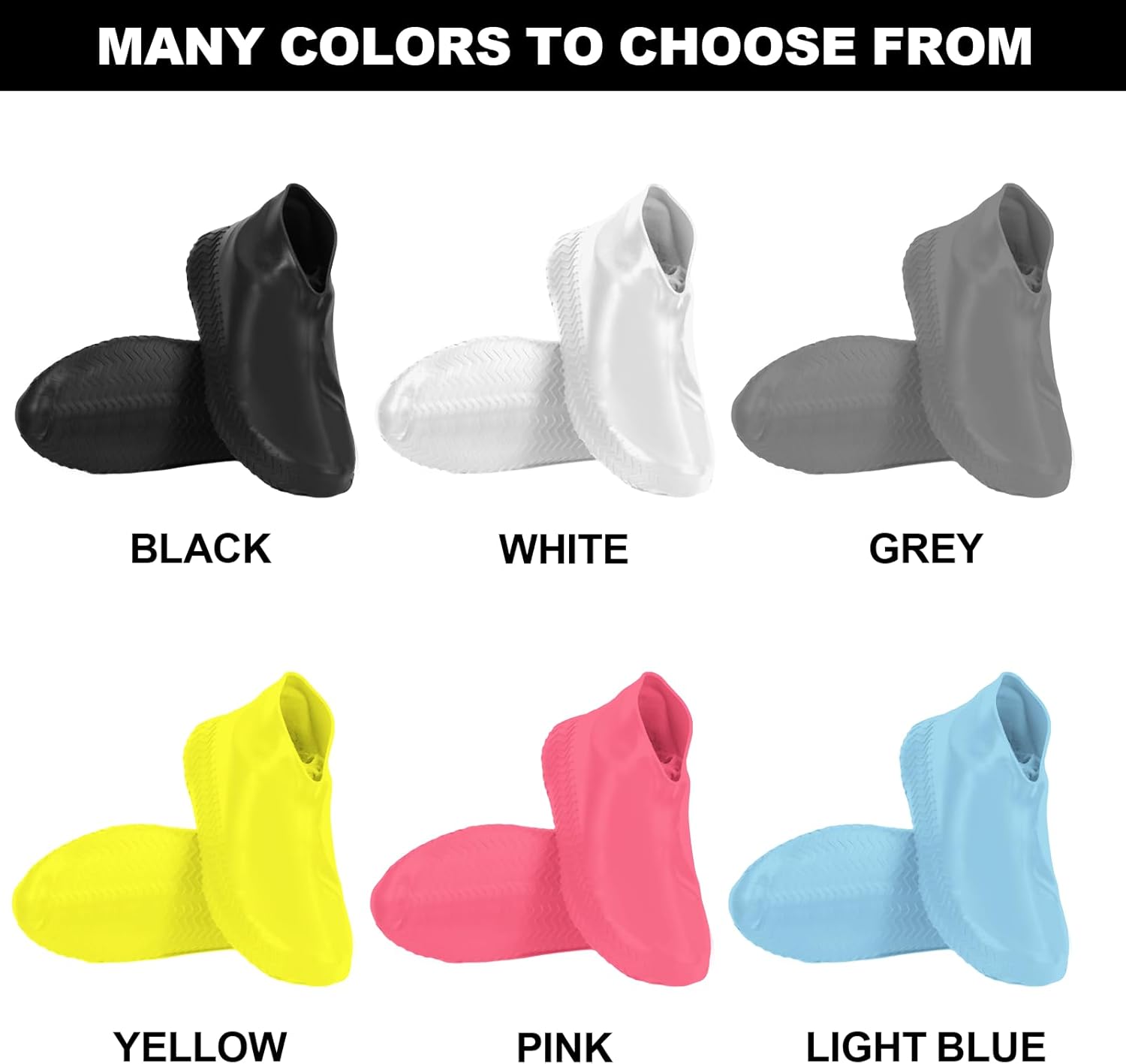 Fundas para zapatos, fundas impermeables para zapatos para lluvia, fundas de silicona reutilizables antideslizantes para zapatos, protectores de