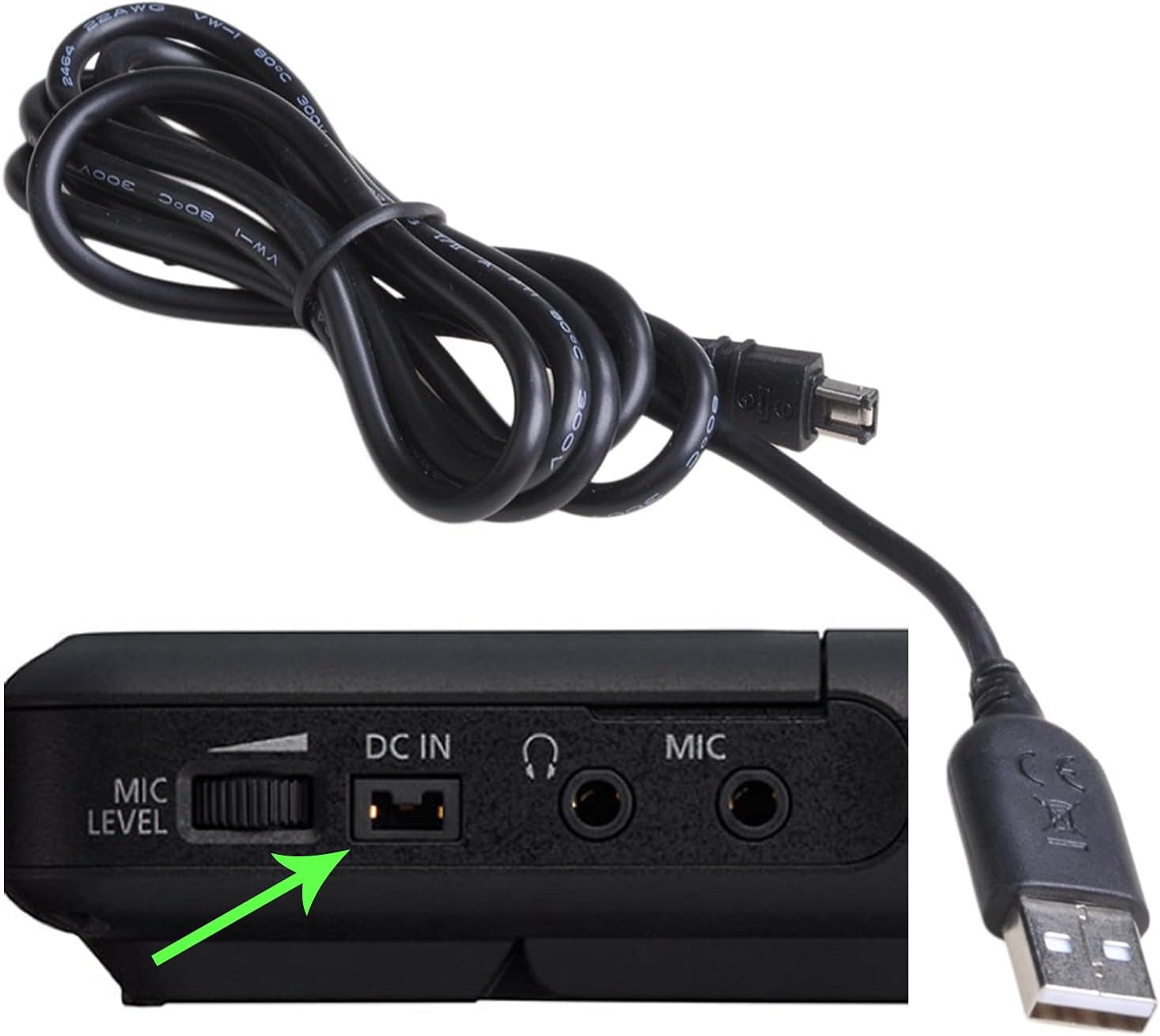 Cable adaptador de fuente de alimentación USB para videocámara Canon VIXIA HF R60 R62 R70 R72 R80 R82 HD