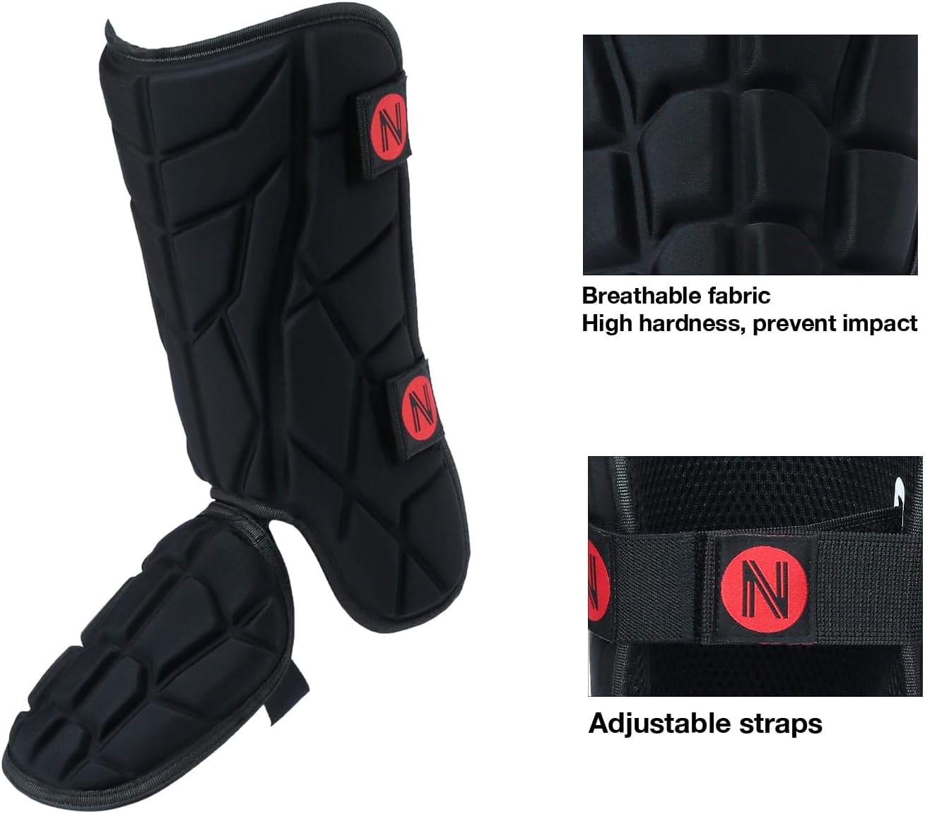 NURIBASE Protectores de piernas de bateador, protector de piernas de béisbolsoftbol, tamaño adulto y juvenil