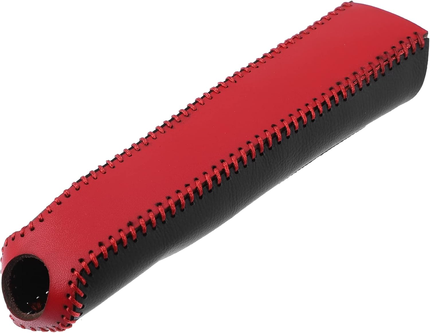 X AUTOHAUX Manija de coche manga freno de mano cubierta protector interior accesorios decoración negro rojo imitación cuero para Honda Civic 06-11