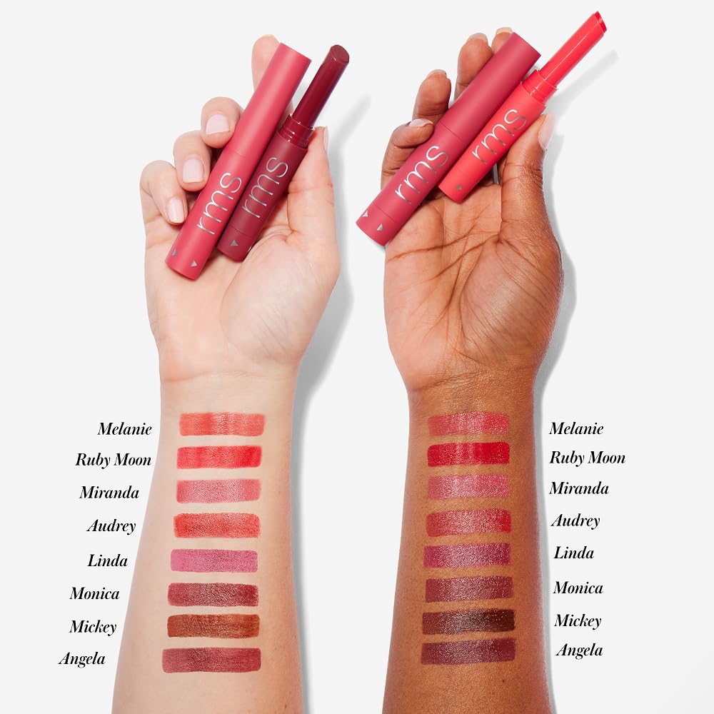 RMS Beauty Legendary Serum Lipstick – Color de labios con acabado satinado, suero híbrido de tinte labial, lápiz labial de larga duración para