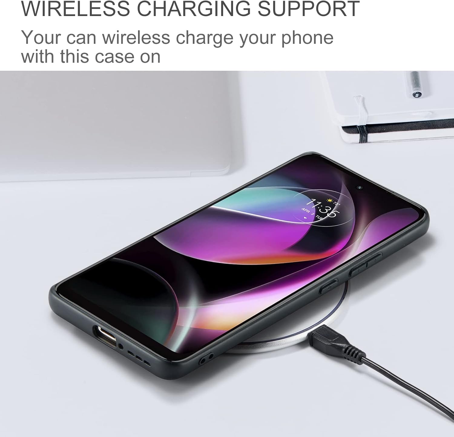 Asuwish Funda para teléfono Motorola Edge 30 Fusion 2022 con protector de pantalla de vidrio templado y tarjetero RFID de cuero, accesorios para