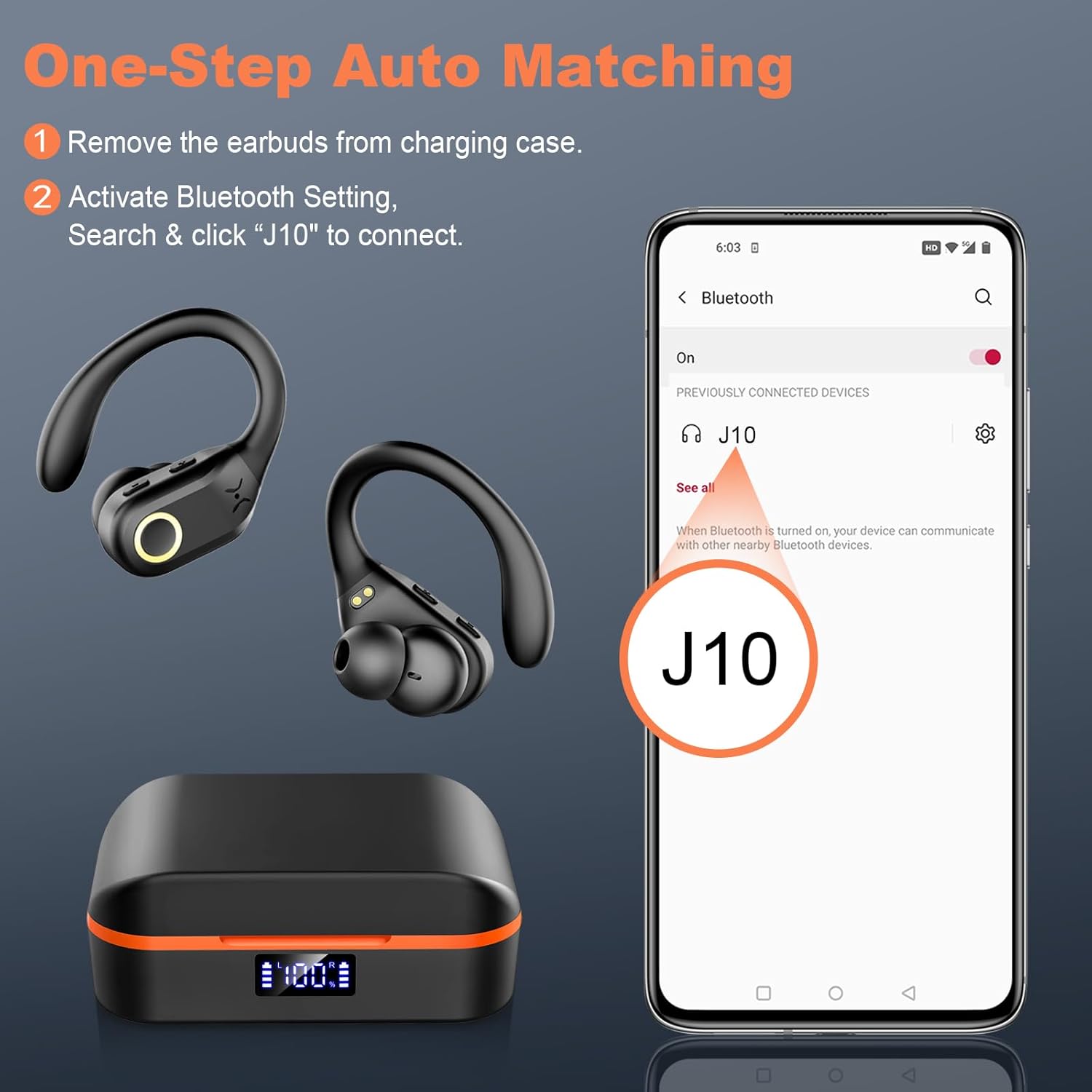 Auriculares inalámbricos Bluetooth 5.3 con graves estéreo, micrófono con cancelación de ruido ENC, llamada HD, auriculares sobre la oreja con