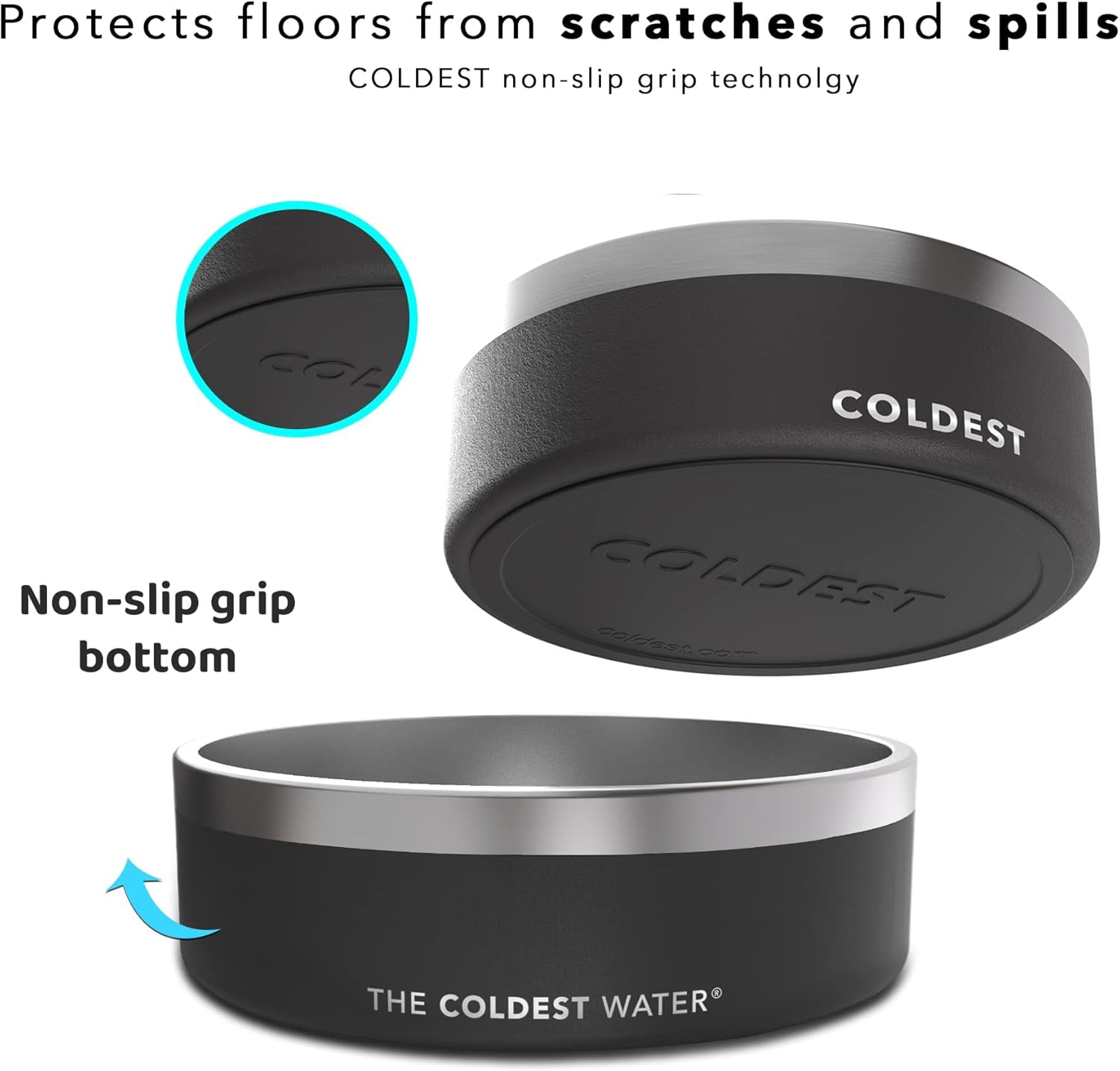 The Coldest Dog Bowl – El plato de alimento para perro que conserva la comida más fresca, es duradero, antideslizante, de acero inoxidable, doble