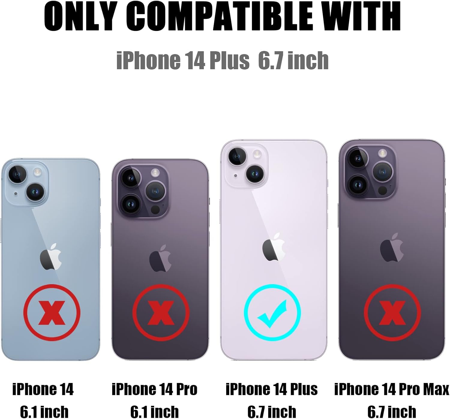 Nvollnoe Funda protectora resistente de doble capa para iPhone 14 Plus con tarjetero y ranura para tarjeta oculta, a prueba de golpes, funda delgada