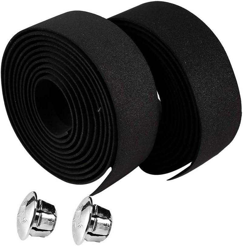 Cinta adhesiva para manillar de bicicleta, 2 unidades, resistencia a la decoloración, cinta reflectante con 2 tapones de barra, accesorio para