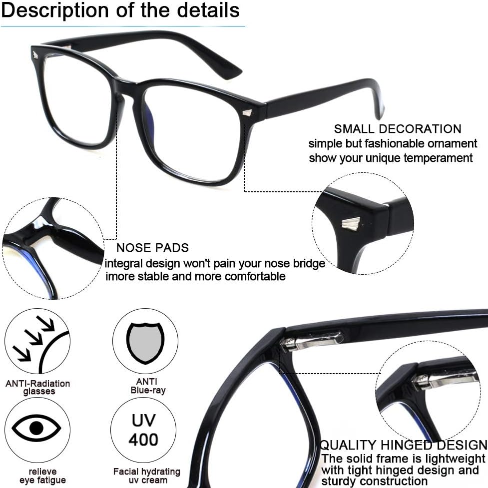 Henotin Paquete de 2 lentes de lectura multienfoque progresivos con bloqueo de luz azul para mujeres y hombres, bisagra de resorte multifocal para