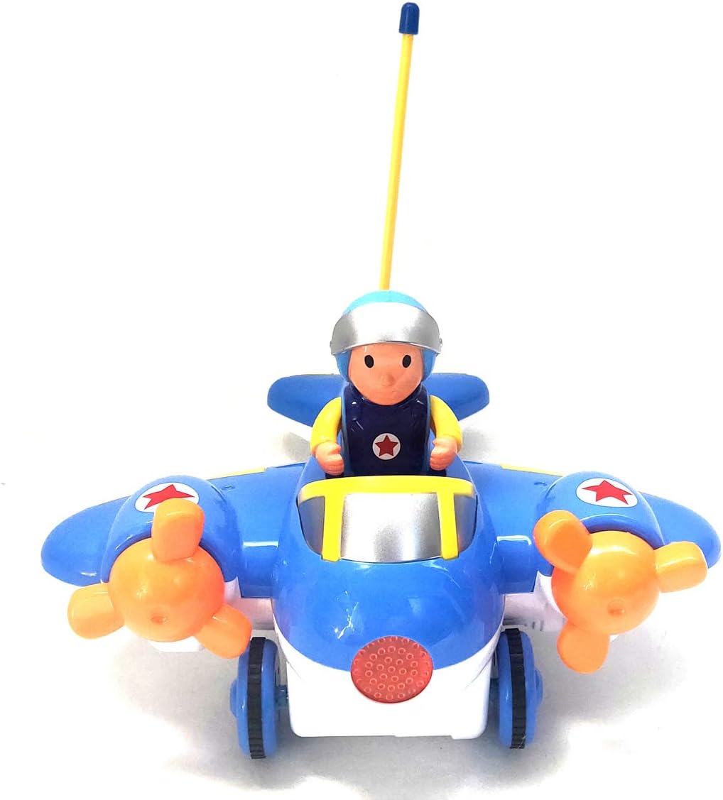 PowerTRC Avión de control remoto de dibujos animados para niños con piloto extraíble y animal