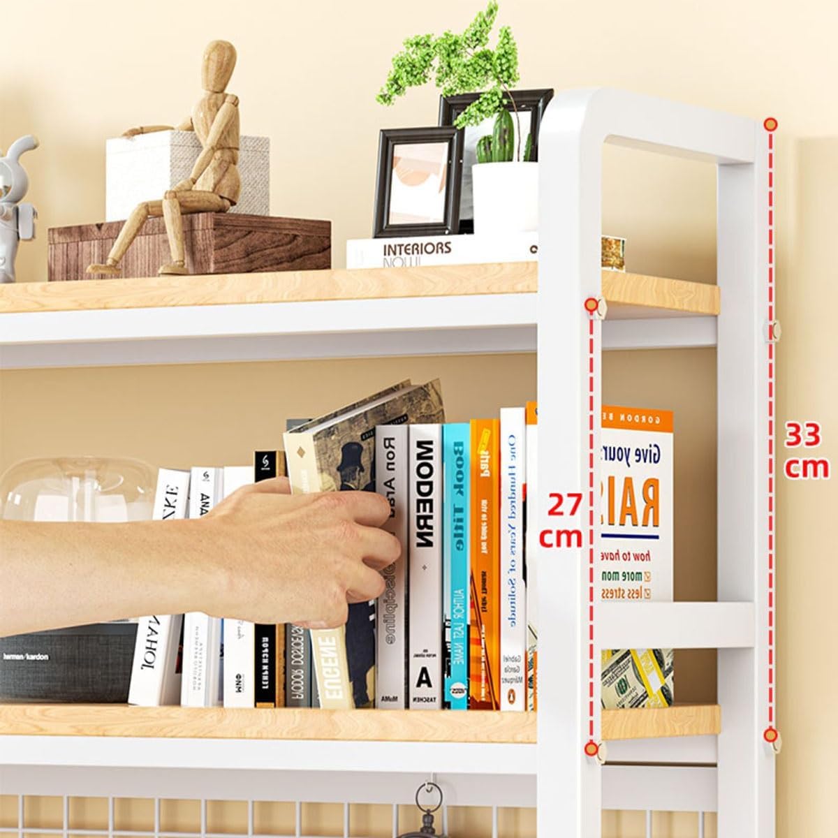 Estantería de escritorio de 2 niveles y 3 para computadora, organizador de libros, estante de exhibición multiusos, estantes de almacenamiento para