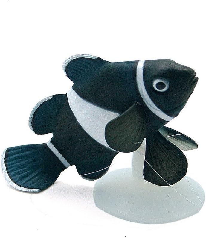 Bestgle Juego de adornos artificiales de silicona para acuario de payaso brillante, para pecera, 4 colores (rojo, verde, naranja y negro)