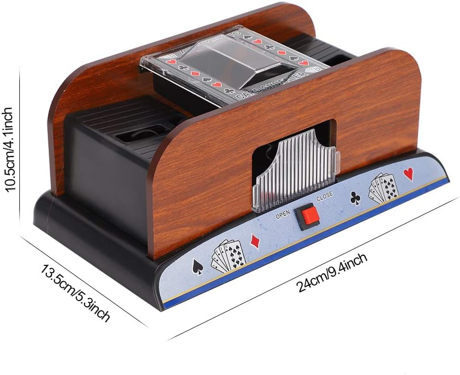 Dioche Barajador automático de cartas, funciona con pilas automáticas de 2 barajas para blackjack, póquer silencioso, fácil de usar, ideal para uso