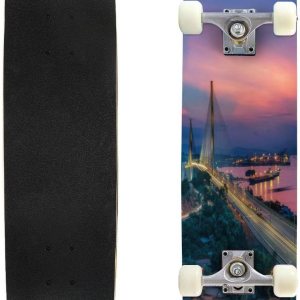 Sunset Skyline Havana – Patinetas para principiantes de 31 x 8 pulgadas, tablas cóncavas de arce de doble patada completa al aire libre para Sunset Skyline Havana – Patinetas para principiantes de 31 x 8 pulgadas, tablas cóncavas de arce de doble patada completa al aire libre para