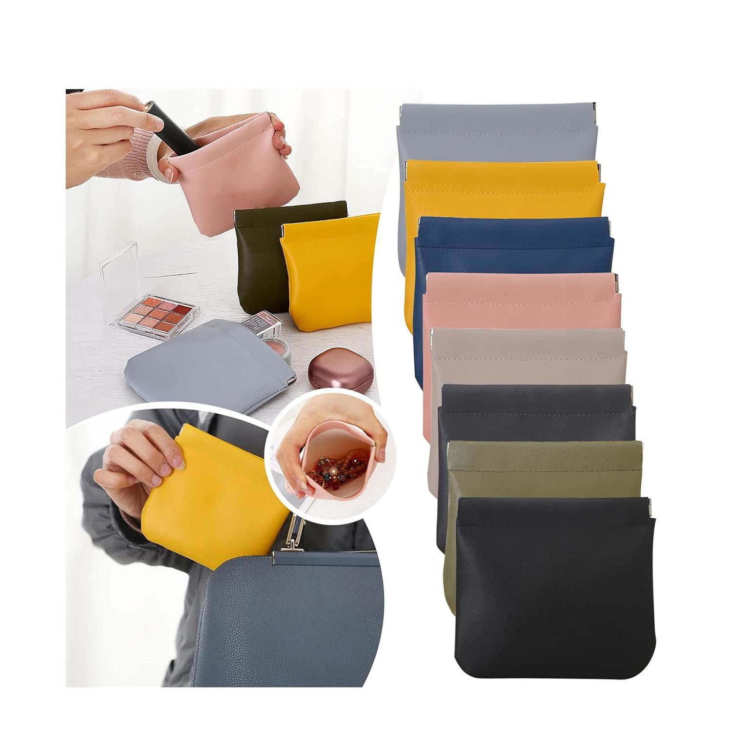 ZITIANY Bolsa de maquillaje, bolsa de viaje para cosméticos, organizador de maquillaje, pequeña bolsa de cosméticos, estuche portátil para cepillos