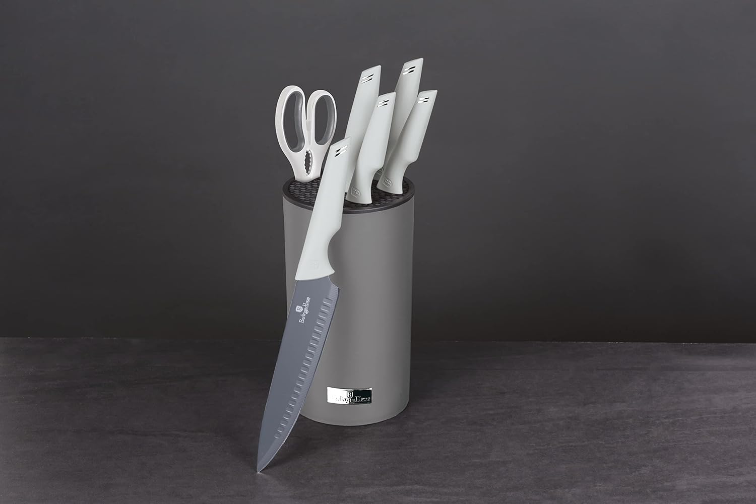 Berlinger Haus – Juego de cuchillos de cocina con bloque, juego de 7 cuchillos para cocina, cuchillos de cocina modernos con tijeras de cocina,