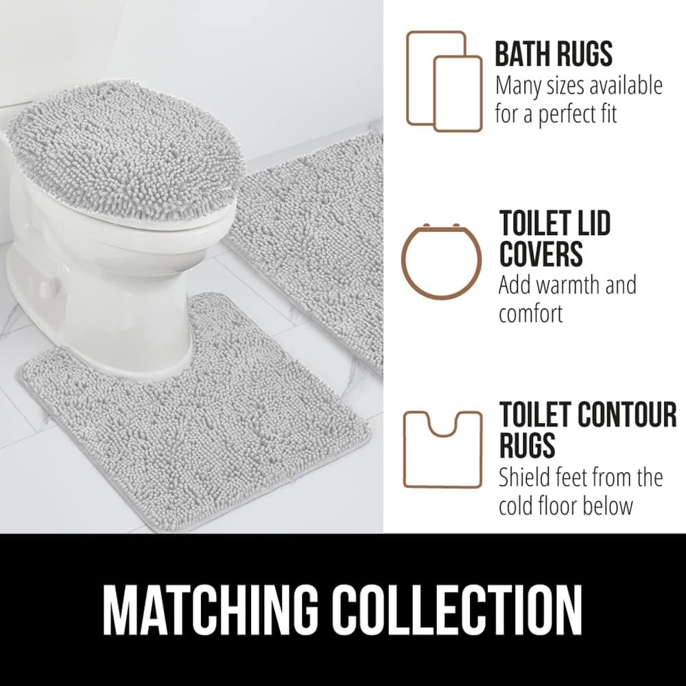 Gorilla Grip – Alfombra de baño original de felpilla de lujo, extra suave, duradera y absorbente, lavado y secado a máquina, alfombra de felpa