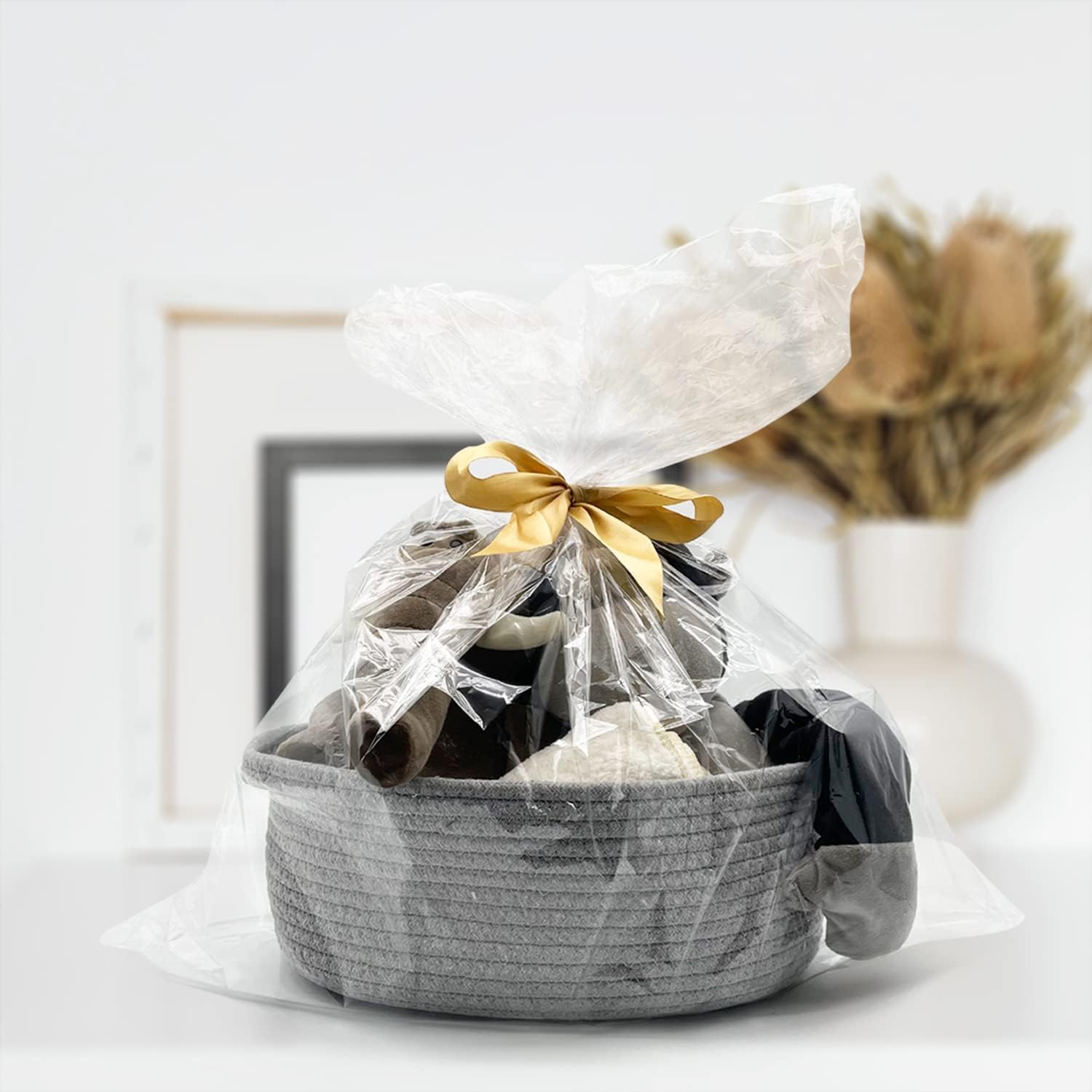 Juego de 3 canastas organizadoras para estantes, armario, juguetes, cestas de almacenamiento de cuerda tejida para organizar, cesta decorativa