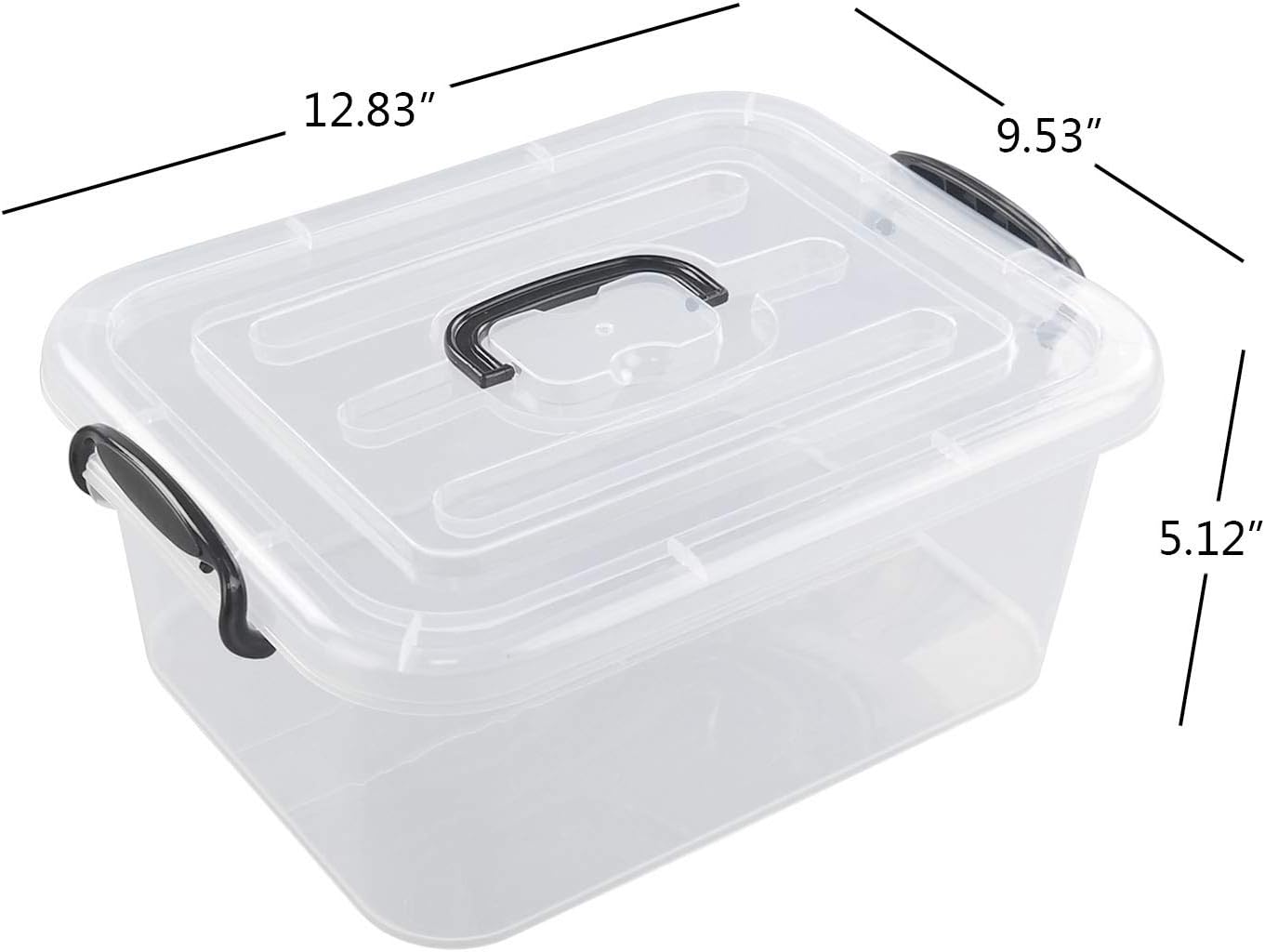 Bringer Paquete de 2 cajas de almacenamiento de plástico, cajas de cierre transparente de 8 L