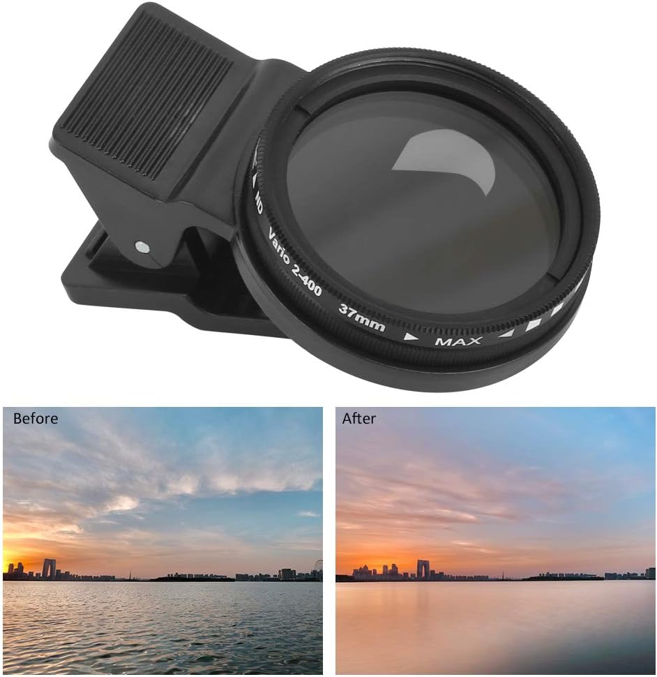 Veledge – Filtro de lente ND ajustable de 1.457 in ND2 400, densidad neutra, alta transmisión de luz, marco de aluminio ligero, reduce la luz y