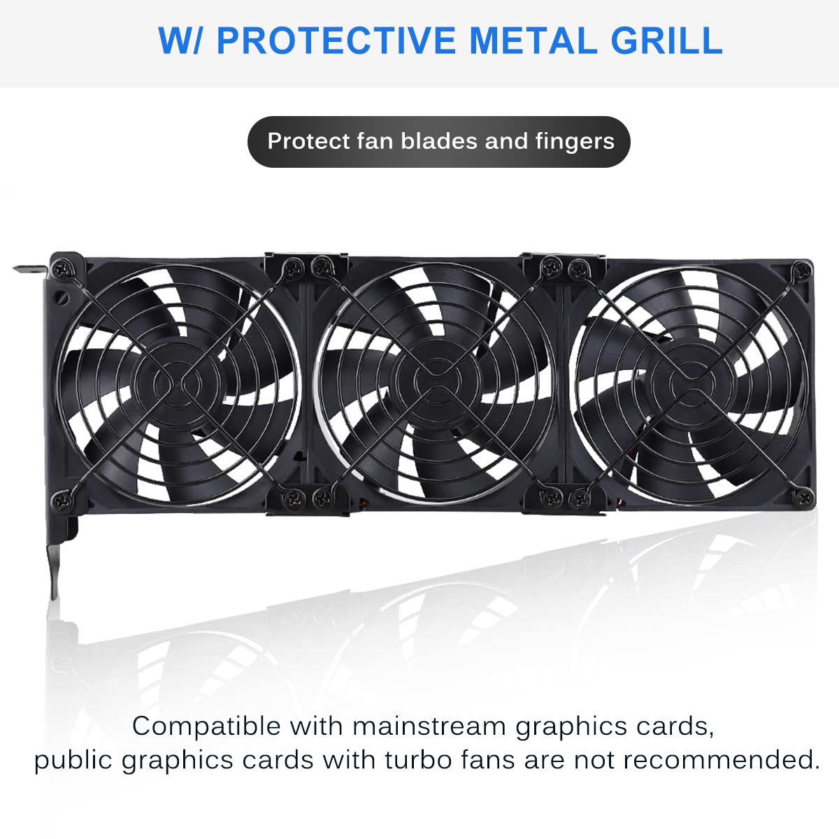 GDSTIME Ventiladores de tarjeta gráfica, ranura PCI 0.118 x 3.543 in 3.622 in, ventilador de tarjeta gráfica, enfriador de tarjeta de video,