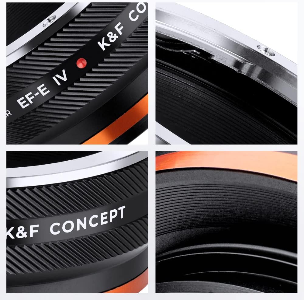 K&F Concept Adaptador de montaje de lente EOS-NEX IV IV Enfoque manual compatible con lente Canon (EFEF-S) y cuerpo de cámara Sony E, sin enfoque
