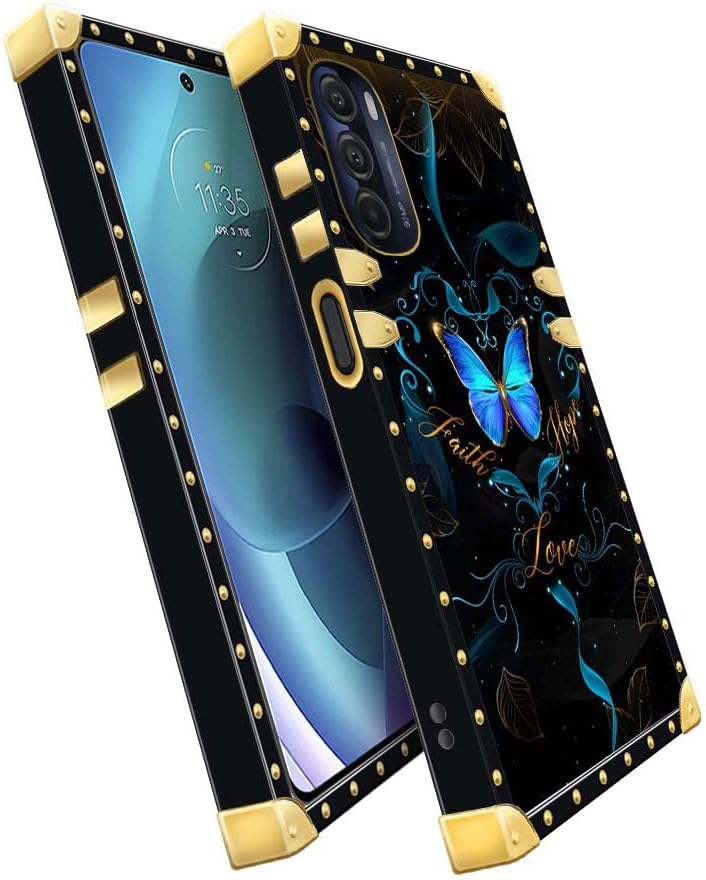 YiXinBB Funda compatible con Motorola Moto G Stylus 2022 4G5G, J Faith Hope Love Butterfly de lujo, elegante, suave, TPU a prueba de golpes,