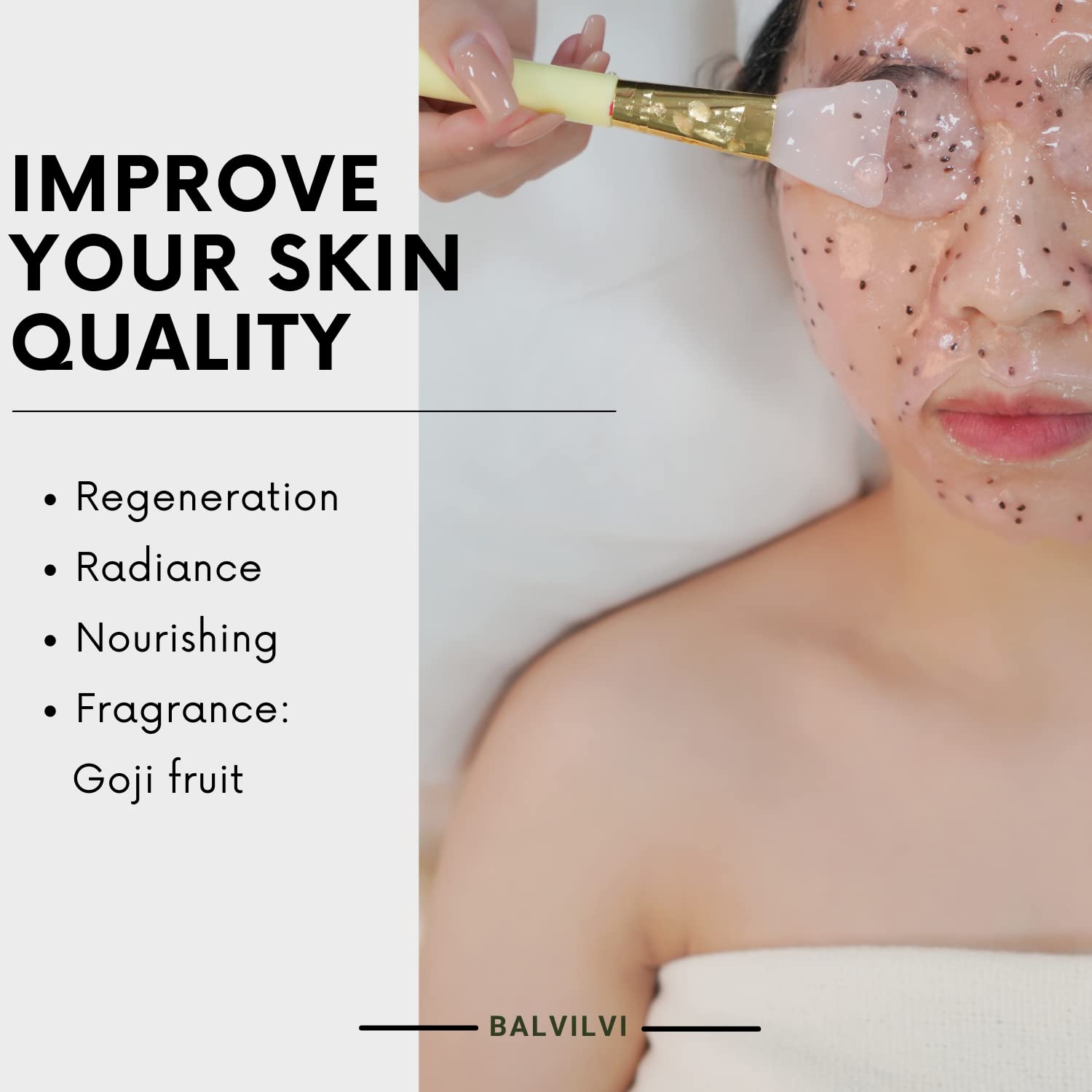 Balvilvi Mascarilla de gelatina para el cuidado de la piel, máscara facial de gel Goji para hidratación instantánea, mascarilla facial de gelatina