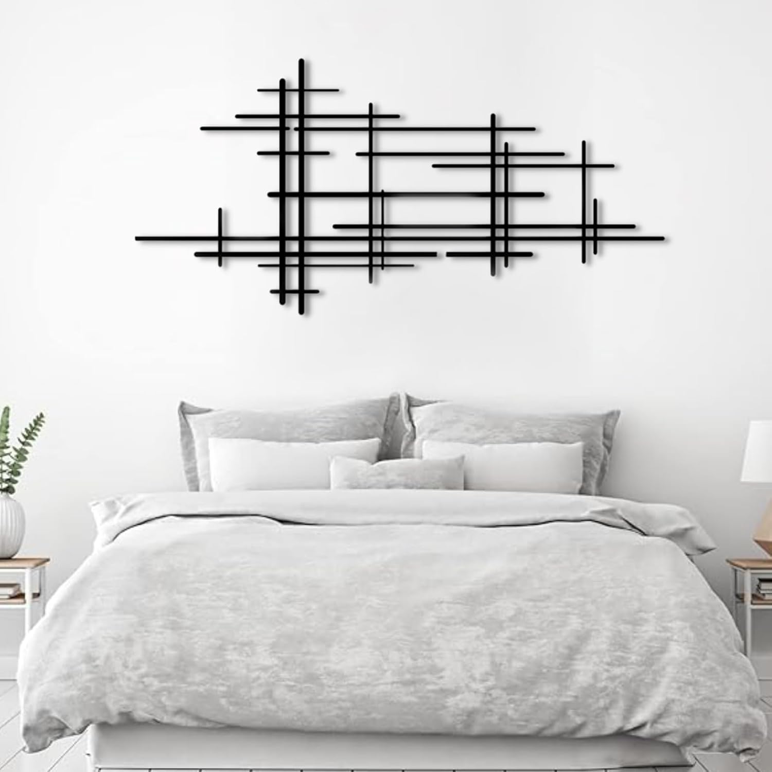 Arte de pared de metal, arte de pared geométrico de metal, arte de pared geométrico, decoración de pared geométrica de metal, arte abstracto de