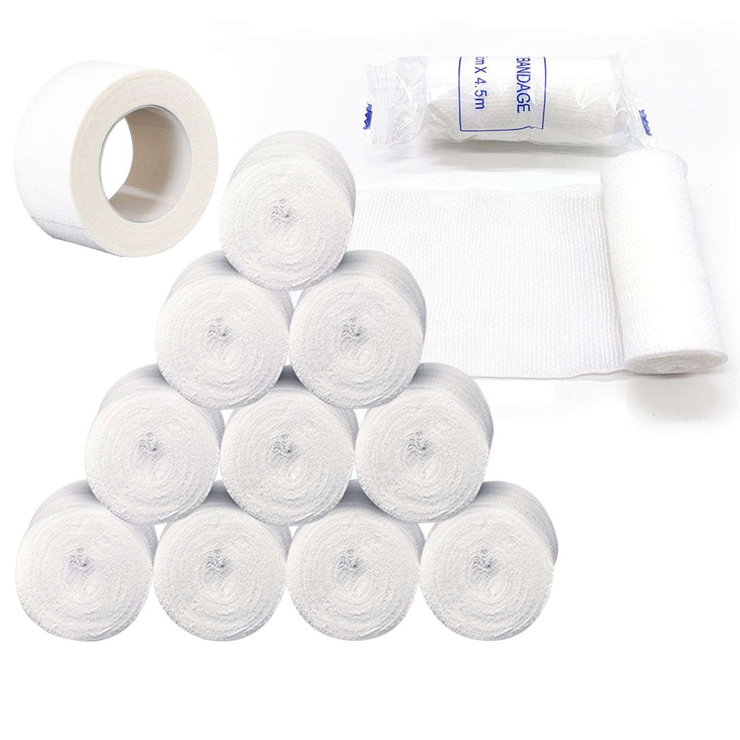 Rollos de gasa  25 rollos  3 pulgadas x 4.1 yardas  Rollo de vendaje de gasa elástica conforme sin látex transpirable y conforme envoltura de gasa