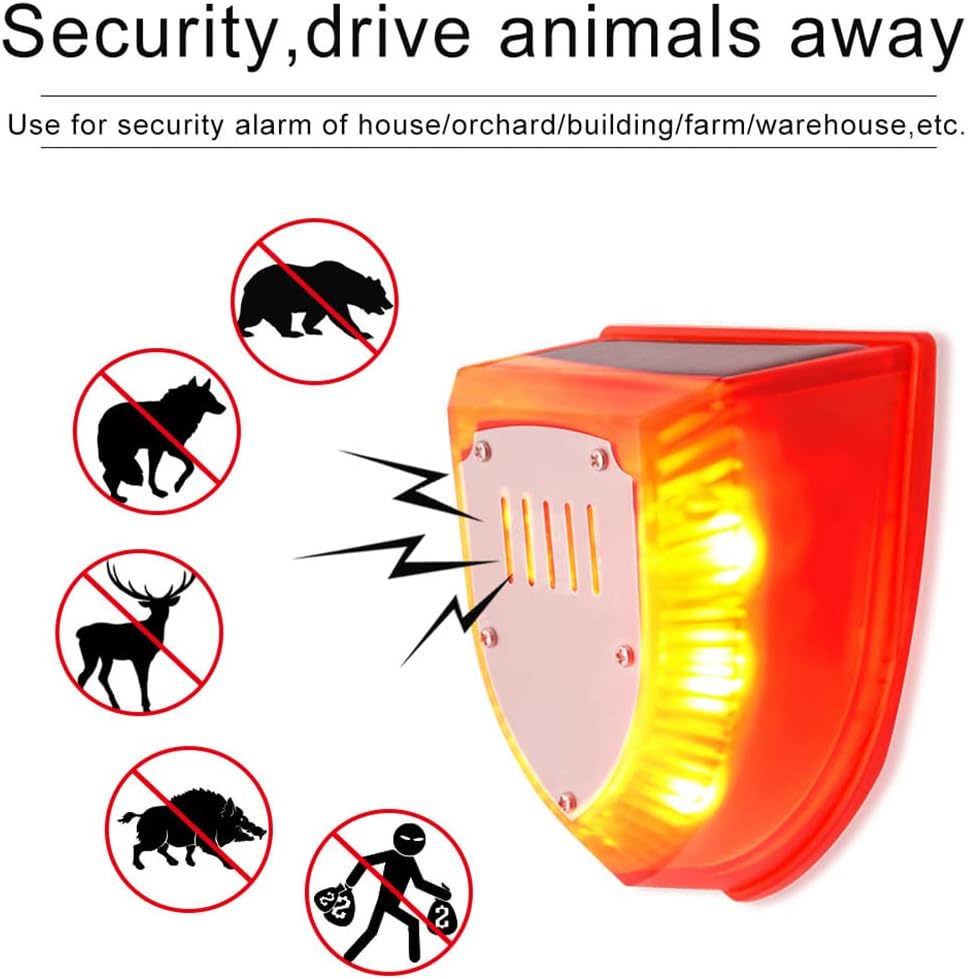 Alarma de viaje antirroboantiintrusión, sirena solar de sonido y luz para interiores y exteriores, 129dB DIY hogarcampamentoalarma de seguridad