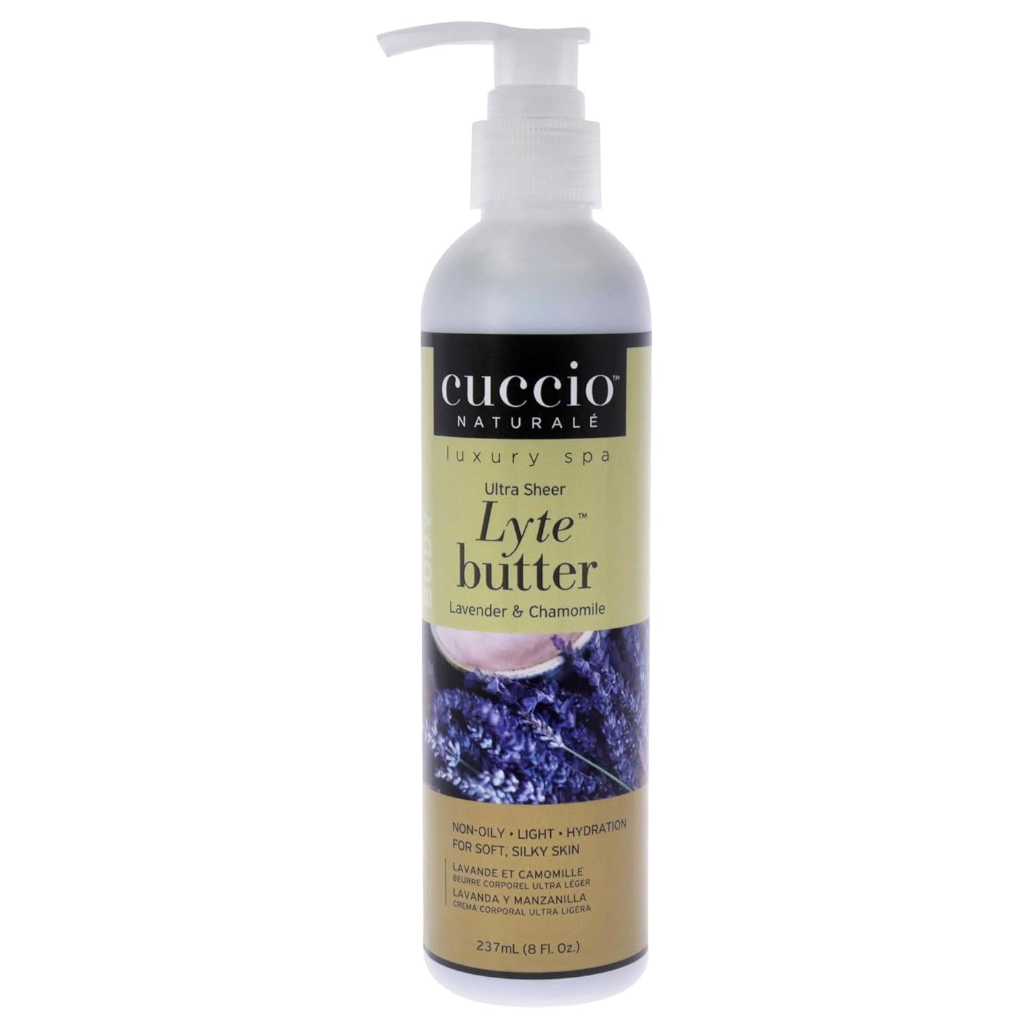 Cuccio Naturale Lyte – Mantequilla corporal ultra transparente, crema hidratante perfumada reponedora, hidratación profunda para reparar la piel