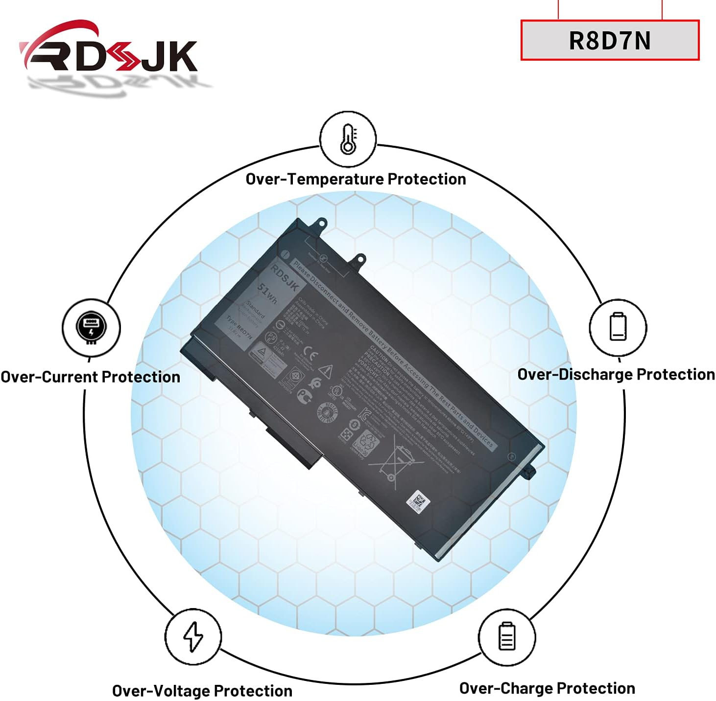 R8D7N – Batería para laptop Dell Latitude 5400 5410 5500 5510 5511 Precision 3540 M3540 3550 Inspiron 7590 7591 7791 2 en 1 Series 0R8D7N 1V1XF