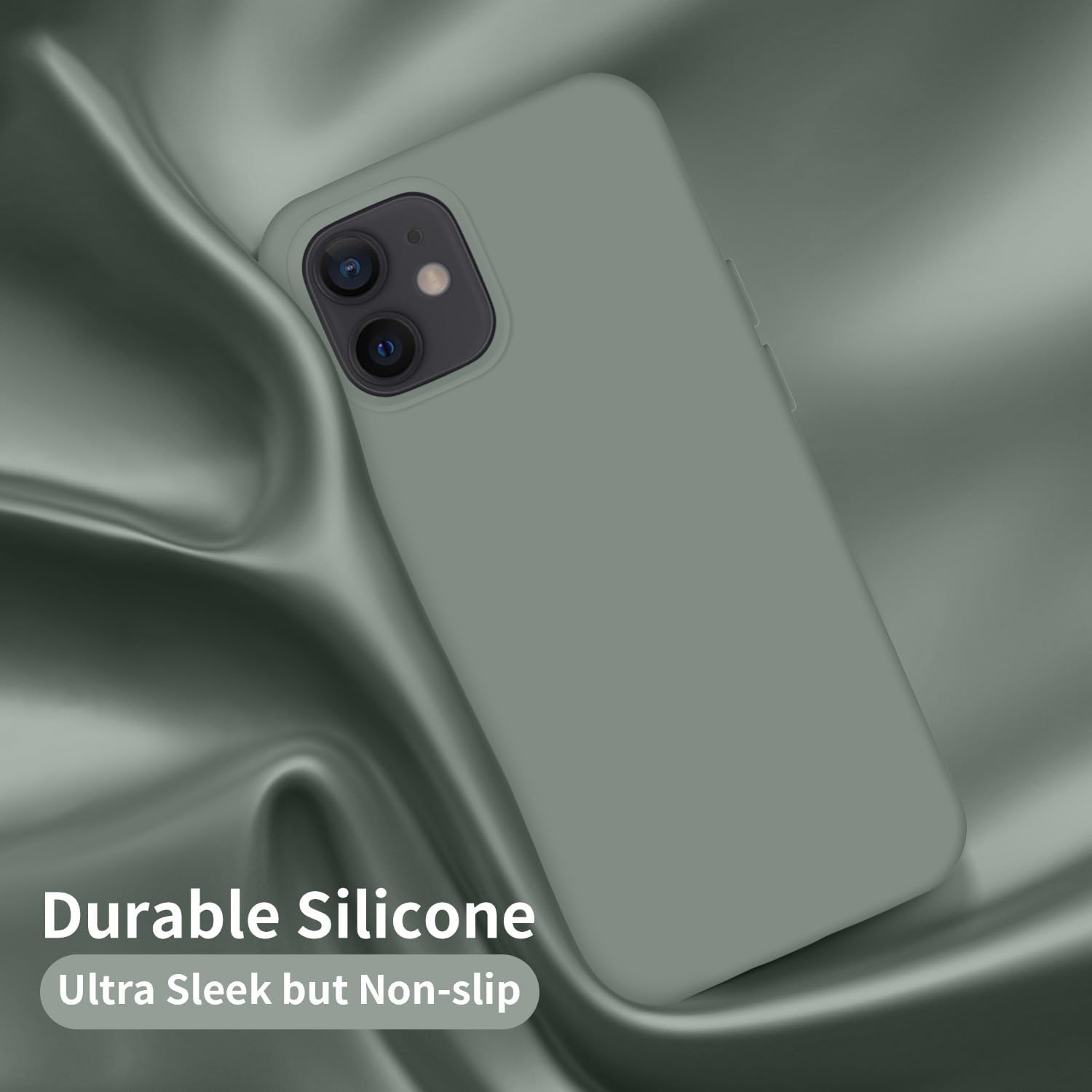 Cordking Funda diseñada para iPhone 12, diseñada para iPhone 12 Pro, funda de silicona a prueba de golpes con forro de microfibra suave antiarañazos