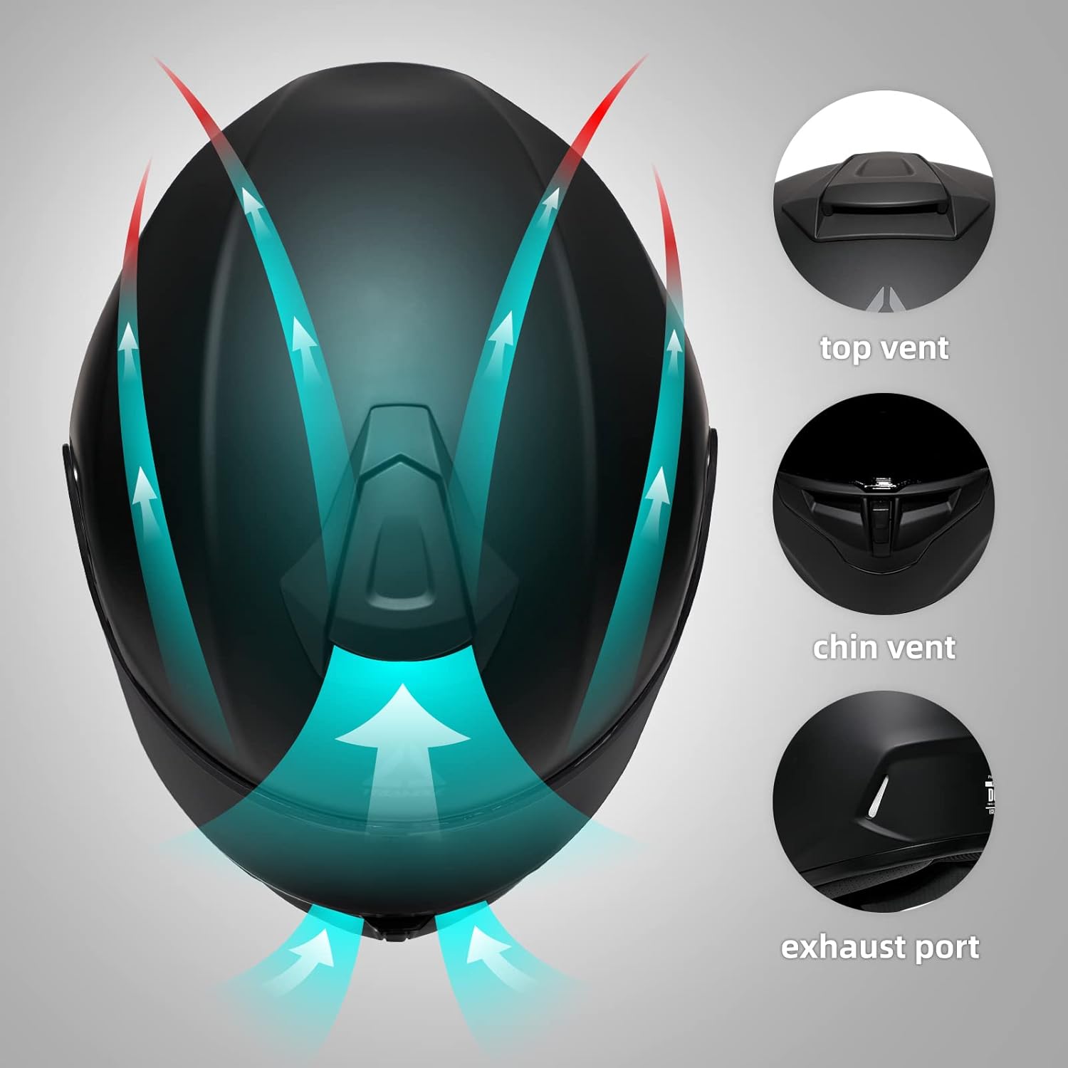 TRIANGLE – Casco de motocicleta de cara completa con visor extratransparente, para la calle, para hombre, aprobado por el DOT, talla S, negro mate
